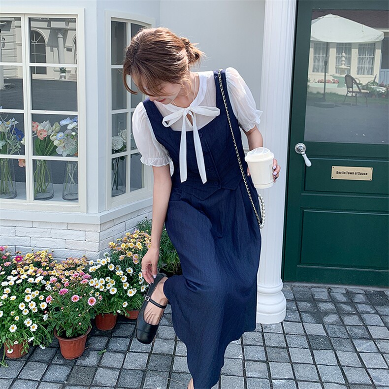 夏季新品  假三件蝴蝶结连衣裙2C285 1817 P145K218图片