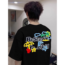 万针全刺绣工艺抖音得物高品质260克重磅纯棉双纱美式高街短袖T恤，男装T恤，电商A486