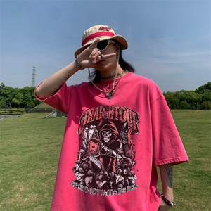 美式骷髅印花 水洗做旧 夏季无袖背心/马甲/坎肩XZ514-2-1312-P38图片