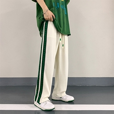 25春夏潮流百搭中性男女情侣侧条冰丝垂坠感拖地休闲裤k3911-P45，男装休闲裤，电商A009A（原A058A）