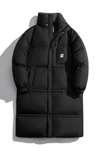 1白底美式复古潮牌中长款大码M-5XL过膝羽绒服男77930P258控378图片