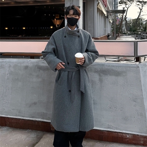 大货高品质冬季长款韩系呢料大衣男潮流小众风衣男风衣外套FY132图片