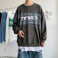 703-WW005秋季泼漆印花圆领套头情侣卫衣，男装卫衣，星座703