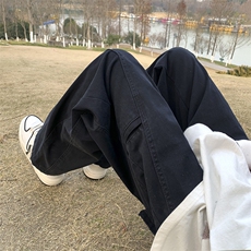 工装休闲裤男港风潮流口袋个性高街2024春季新款ins长裤K5021-P58，男装休闲裤，星座412-3