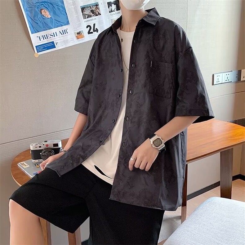 日系复古磨毛衬衫男长袖春秋季潮牌宽松沐M331-P30,男装衬衫,星座1109-3