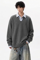 假两件衬衫领长袖薄款卫衣春季男士美式上衣女C61324-TP4589，男装衬衫，电商A102