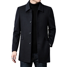 DZM2206钱塘2020-3冬季厚款商务休闲翻领中年男士毛呢大衣P300，男装毛呢大衣，钱塘207-3