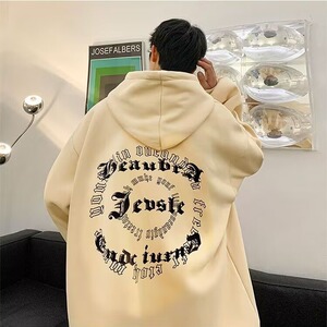 美式重磅卫衣男款2025秋冬款时尚宽松连帽外套ins潮牌高级感上衣