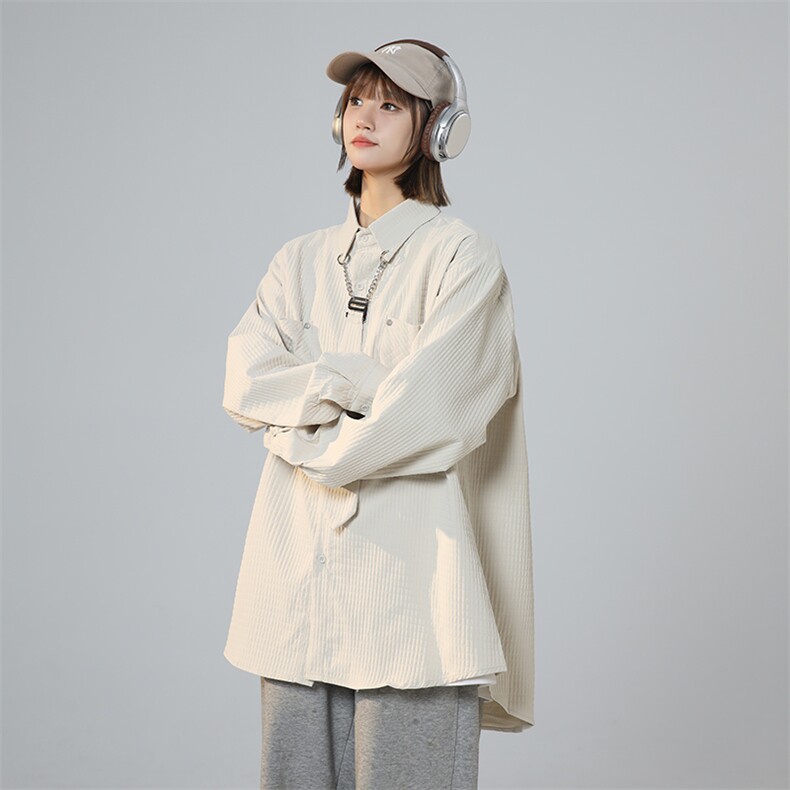XZ-221-1/CS01-特P45美式复古垂感玉米格中性情侣领带衬衣外套,男装衬衫,星座221-1
