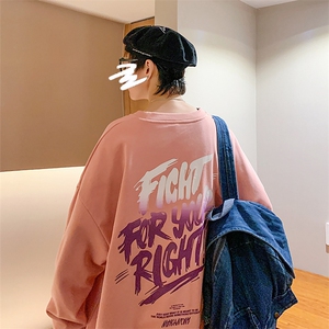 2023秋款新品青少年港风潮牌印花圆领运动卫衣男女同款 W401-P30图片