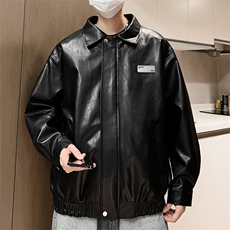 秋季新款皮夹克男机车皮衣情侣潮流外套青年A266-PY006-P80控138，男装夹克，电商A266