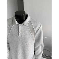 WY803-尺码M-3XL-P38-美式解构拼接POLO领卫衣宽松休闲情侣上衣，男装Polo衫，星座1811B