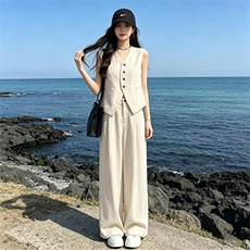 杏色上衣+杏色裤子（套装）