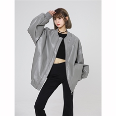 现货2025PU皮夹克美式潮牌女飞行服高街流行外套W318-P35，男装夹克，电商A170