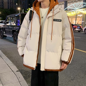 棉服男冬季新款港风宽松假两件连帽棉衣MF8587-特P78图片
