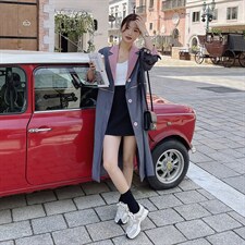【现货】流行款两穿风衣251-608-P155-K218，女装西装，浙宝189