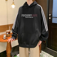 美式三杠条纹复连帽卫衣秋冬男女宽松长袖SWY2468-P55控8850棉，男装卫衣，电商B370