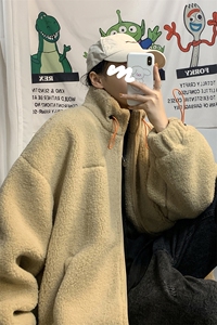 1羊羔毛棉衣外套男加棉加厚ins大码M-5XL情侣棉服男7956P105控138图片