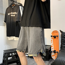 牛仔短裤男生夏季薄款五分宽松休闲外穿薄款潮流复古裤N0515-P40，男装牛仔裤，星座308B-1