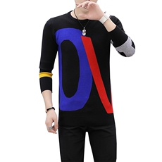 港仔新款青年针织毛衣男套头圆领毛衣针织衫外套男M612，男装针织衫/毛衣，A067