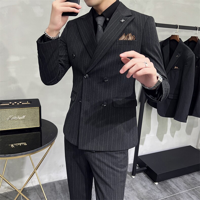2026秋季新西装套装修身休闲商务三件套西服男士礼服KTZ821-P335，男装西服套装，星座1105-3