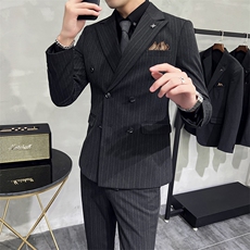 2026秋季新西装套装修身休闲商务三件套西服男士礼服KTZ821-P335，男装西服套装，星座1105-3