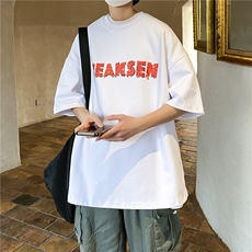 2023男生新款美式重磅短袖字母印花半袖上衣JK23215-p25控39，男装T恤，星座605(原A050)