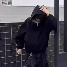 抖音得物高品质二开25秋冬美式高街重磅结构高领连帽卫衣外套W62，男装卫衣，电商A486