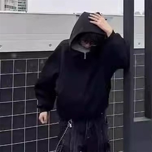 抖音得物高品质二开 25秋冬美式高街重磅结构高领连帽卫衣外套W62图片