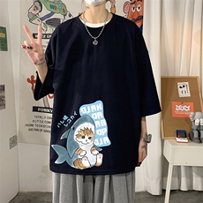 Q11217-P30春夏季七分袖t恤男大码五分袖男短袖中袖，男装T恤，电商A040