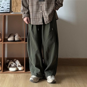 春秋新款日系复古宽松直筒休闲裤男潮牌百搭阔腿工装裤伞兵长裤图片
