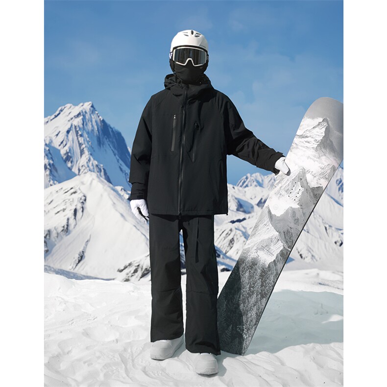 冬季单板双板防风防水拉链男加棉滑雪服套装M70+K1002J加绒-P215,男装休闲套装,电商A001