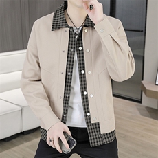 507A-JK258-P1052025春季时尚假两件夹克百搭休闲外套，男装夹克，星座507A（原星座306B-2）