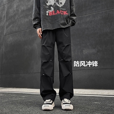 百搭冲锋裤直筒拖地机能风冲锋裤垂顺K730常规特批28，男装休闲裤，星座718-1