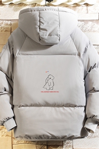 MY16140-P100 加厚加绒连帽衣男大码服男面包服男 砖墙挂拍图片