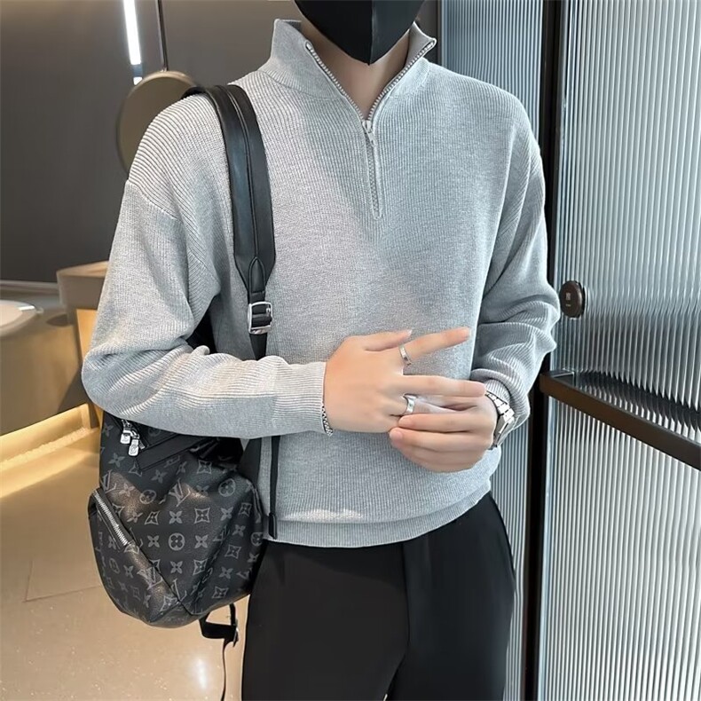 高领毛衣男士立领时尚男装针织衫外套纯色秋冬季S802-P55,男装针织衫/毛衣,星座1109-3