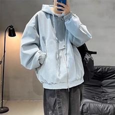 雾面PU皮衣夹克男秋季美式机车服休闲连帽外套XZ514-2-25100-P78，男装夹克，星座514-2(原B239)