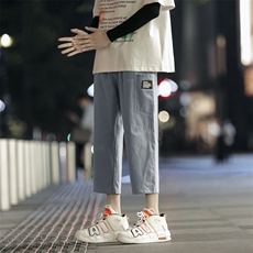 美式甄选纯棉个性运动风直筒垂感宽松柔顺亲肤七分裤K611-特批32，男装牛仔裤，星座718-1