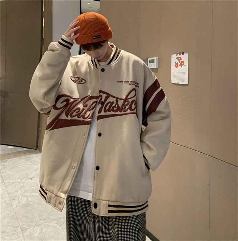 棒球服外套男春秋季潮牌ins字母情侣夹克百搭休闲上衣W2137-P50,男装夹克,星座512-2