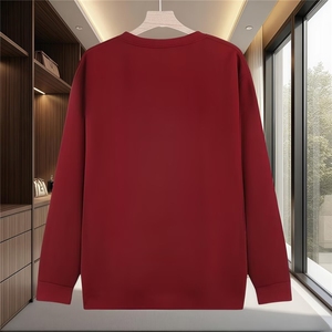 1506-1/WWJ40951/P36男装卫衣潮牌冬加绒圆领套头打底衫男女款图片