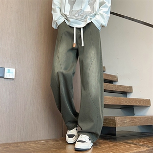 K2558-P55 M-8XL秋季新款大码莱赛尔水洗牛仔裤美式休闲长裤 控99图片