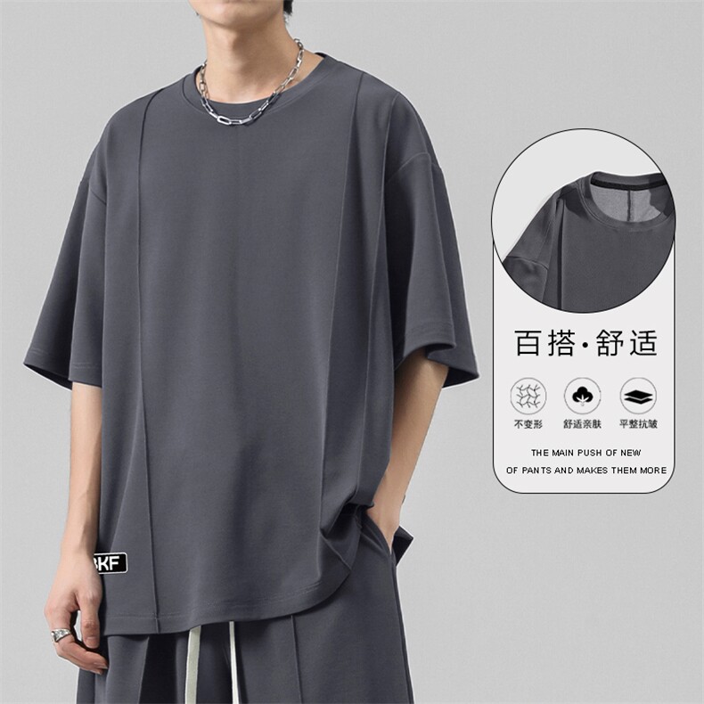 百搭冰丝舒适跑步短袖夏季薄款休闲时尚潮流运动T恤 TT351-特批36图片