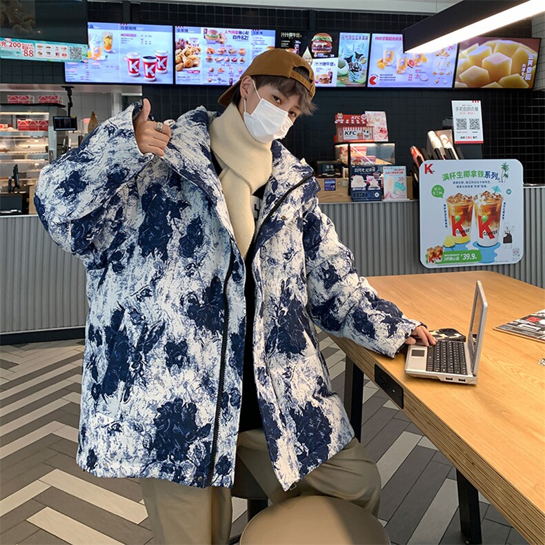 （）卡通工艺立领潮牌宽松情侣学生面包服鸭绒羽绒服控398,男装羽绒服,星座301D-4(原星座1004-4）