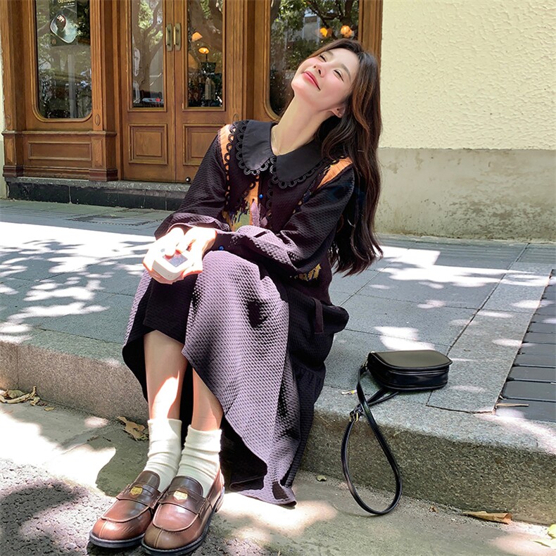 超好看拼色马甲连衣裙女春秋2025新款冷淡系独特设计感衬衫裙,女装连衣裙,C位