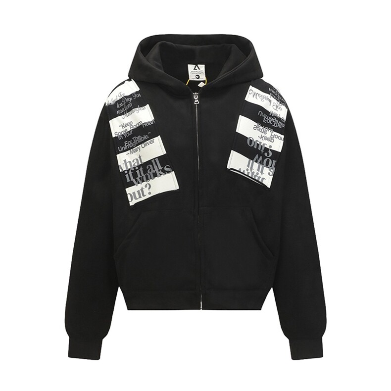 高品质春装新款美式高街潮牌解构设计休闲连帽卫衣男女慵懒风外套，女装短外套，电商A486-1