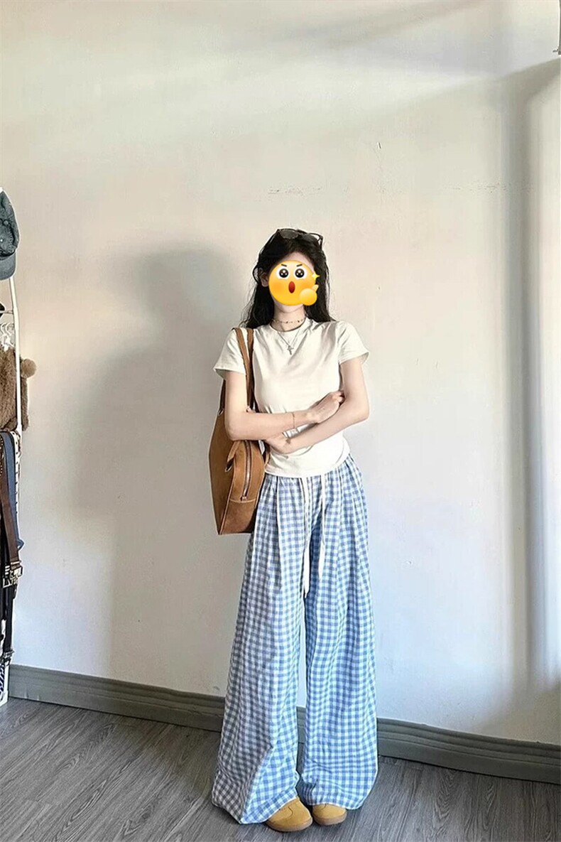 美式提裆显腿长裤子男秋季重磅垂感小香风卫裤鱼骨条纹针织休闲裤,男装休闲裤,电商A001