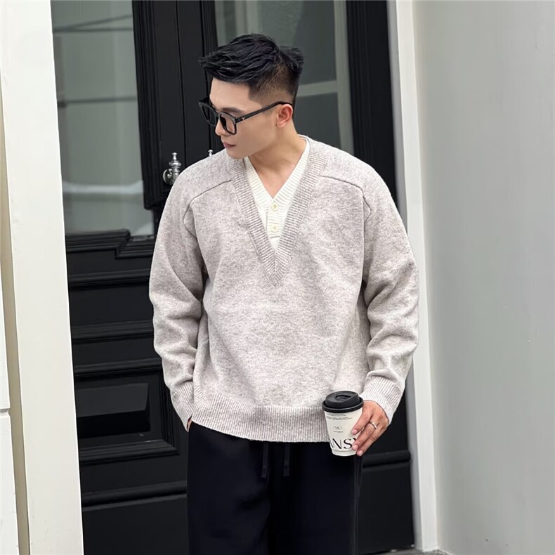 时尚新款ins百搭长袖毛衣潮流气质慵懒简约文艺流行日系原宿,男装针织衫/毛衣,星座506A