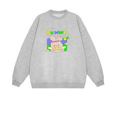 2025年秋季套头通勤长袖抱星星小兔，女装卫衣/绒衫，花可