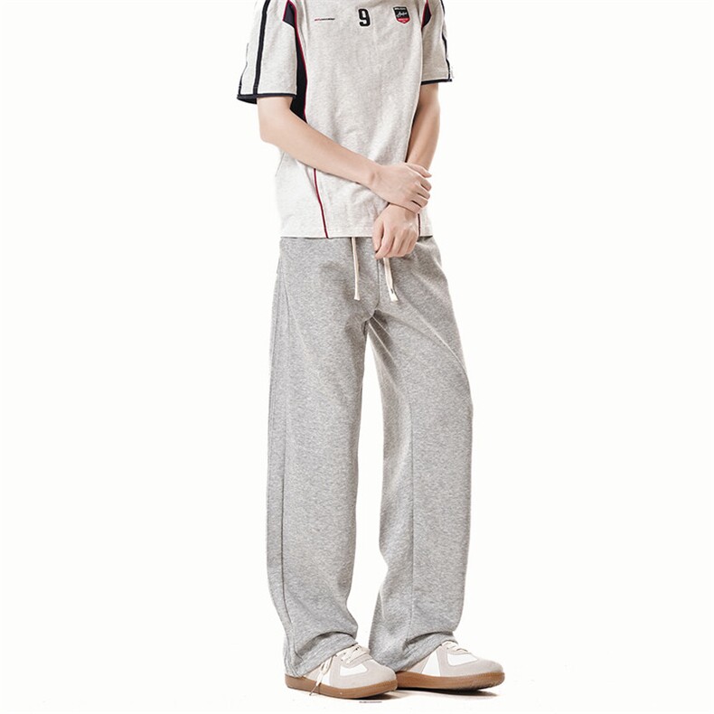 K10033-P35潮牌卫裤男2025新款百搭褶皱宽松直筒休闲长裤,男装休闲裤,电商A178