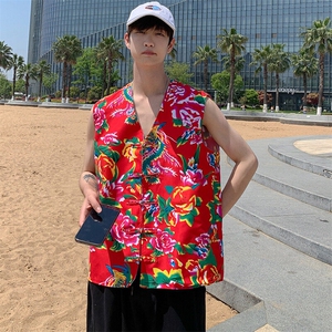 MJ02常年款大码男女团队服马甲外套新中式汉服盘口唐装男女潮风图片